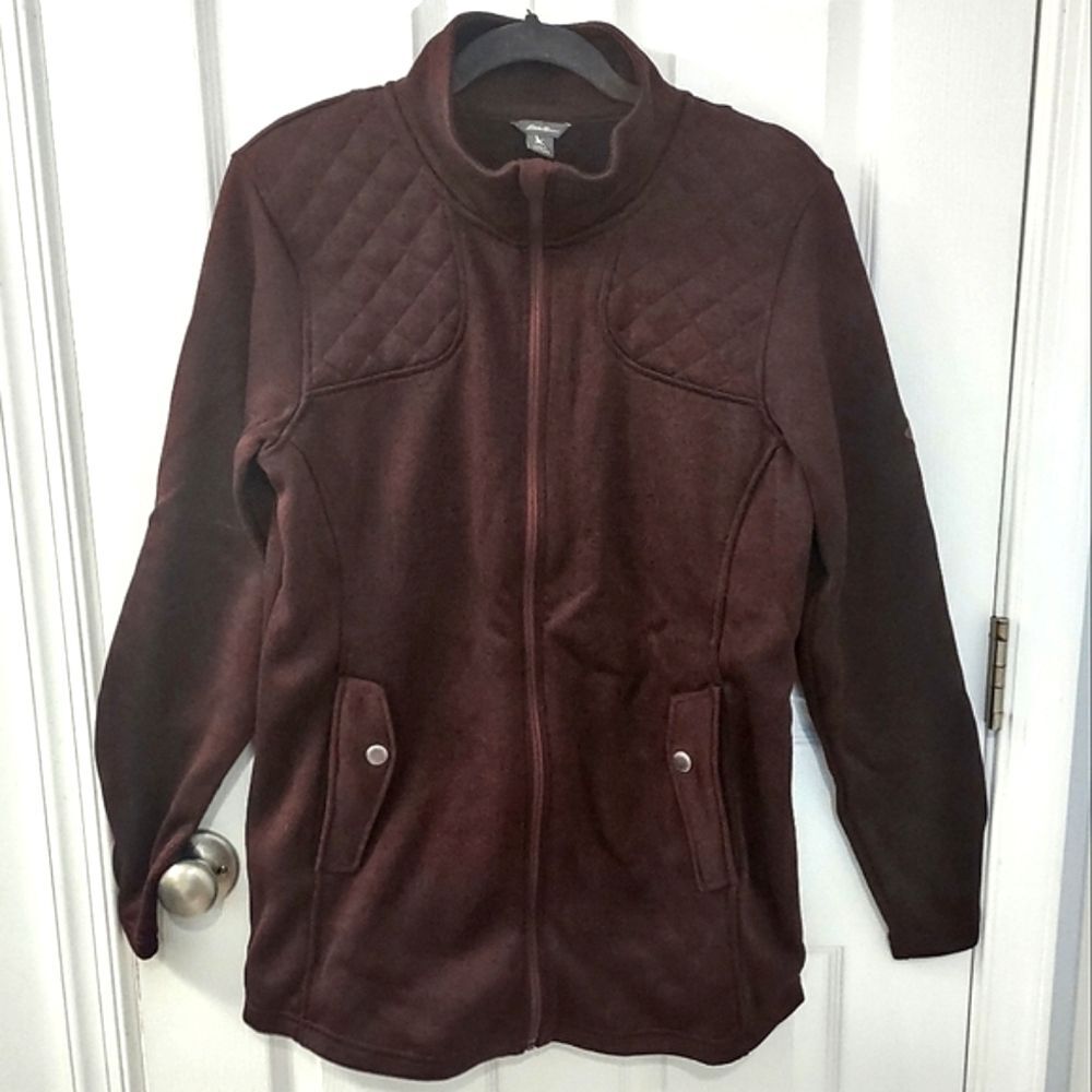 NWOT Eddie Bauer Quilted Fleece Lined Hunter Outdoor Jacket Berry Purple Size L